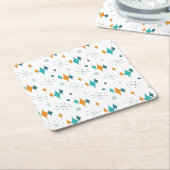 Starburst modern patroon uit midden eeuw kartonnen onderzetters (Schuin)