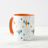 Starburst modern patroon uit midden eeuw mok (Voorkant links)