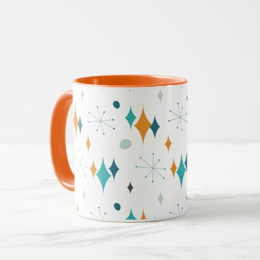 Starburst modern patroon uit midden eeuw mok (Voorkant links)