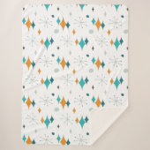 Starburst modern patroon uit midden eeuw sherpa deken (Voorkant)