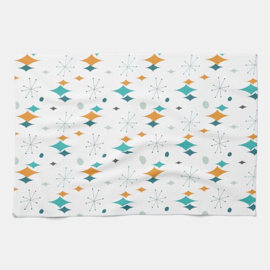 Starburst modern patroon uit midden eeuw theedoek (Horizontaal)