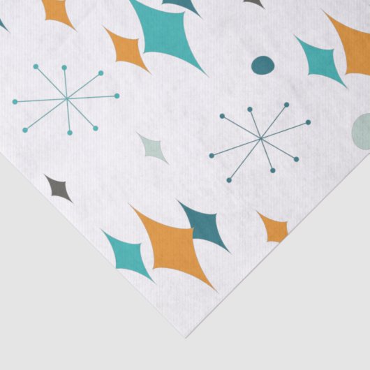 Starburst modern patroon uit midden eeuw tissuepapier (Detail)