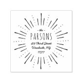 Starburst Monogram Adresstempel Zelfinktende Stempel (Design)