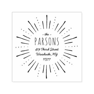 Starburst Monogram Adresstempel Zelfinktende Stempel