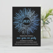 Starburst New Years Eve Feestuitnodiging Kaart (Staand voorkant)