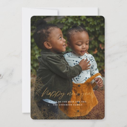 Starburst Nieuwjaar Kaart (Voorkant)