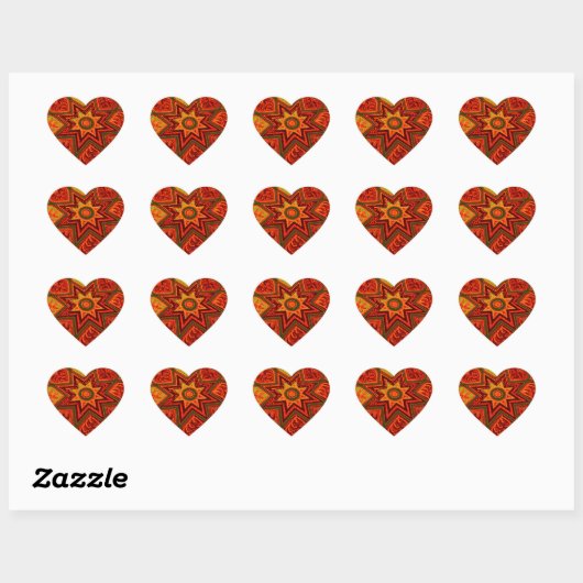 'Starburst of Love' Heart Stickers (Vel)