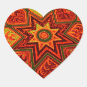 'Starburst of Love' Heart Stickers (Voorkant)