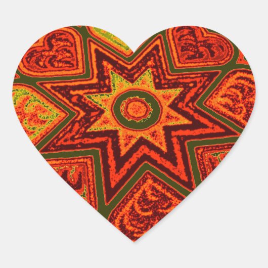 'Starburst of Love' Heart Stickers (Voorkant)