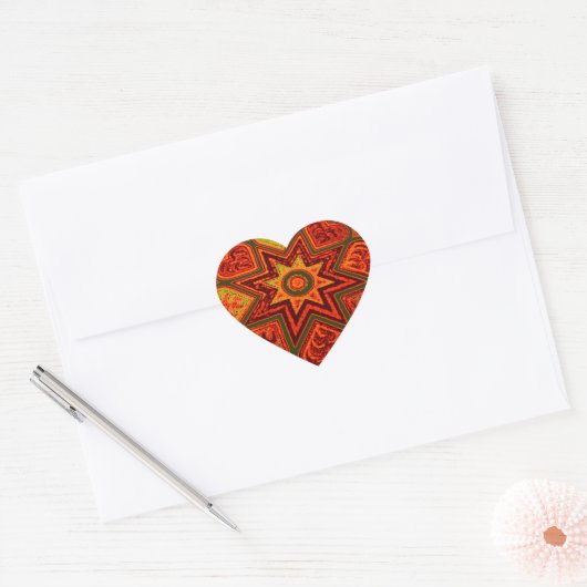 'Starburst of Love' Heart Stickers (Envelop)