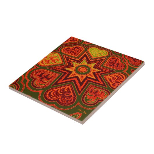 "Starburst of Love" Trivet/Tegel Tegeltje (Zijkant)