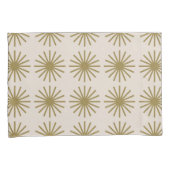 Starburst Patroon Goud & Linnen Wit Kussensloop (Voorkant-Rechts)