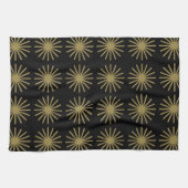 Starburst Patroon Goud & Linnen Wit Theedoek (Horizontaal)