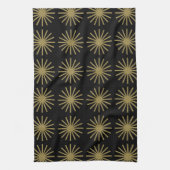 Starburst Patroon Goud & Linnen Wit Theedoek (Verticaal)