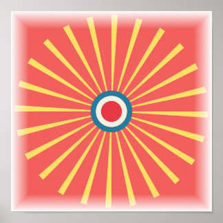 Starburst-patroon - Retro midcentury-afdruk Poster
