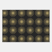 Starburst patroon zwart en goud inpakpapier vel (Voorkant)