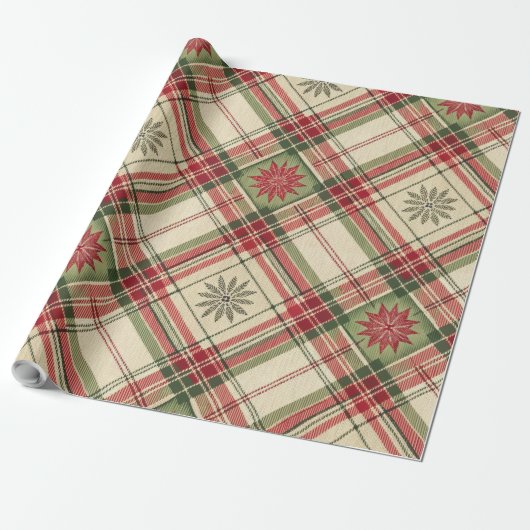Starburst Plaid Cadeaupapier (Uitgerold)