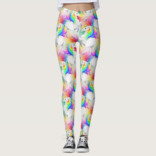 Starburst Princess Unicorn met sterren Leggings (Voorkant)