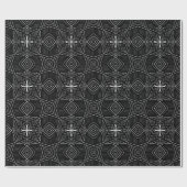 Starburst raster zwart-wit concentrische lijnen cadeaupapier (Vlak)