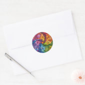 Starburst regenboog bloemig ronde sticker (Envelop)