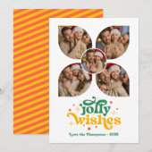  Starburst Retro Fotocollage Kerst Feestdagenkaart (Voorkant / Achterkant)