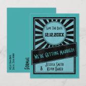 Starburst Save the Date Briefkaart (Voorkant / Achterkant)