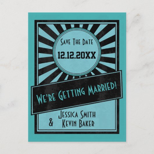 Starburst Save the Date Briefkaart (Voorkant)