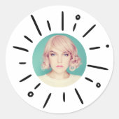 STARBURST | Simple Round Fun Custom Photo Stickers (Voorkant)