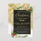 Starburst Snowflakes | Uitnodiging voor kerstfeest (Voorkant / Achterkant)