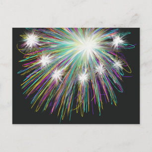 Starburst Stars Colorful Funky Space Neon Art Briefkaart