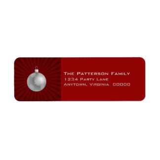 Starburst Stripes Ornament Adresetiketten, rood Etiket