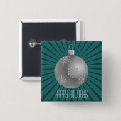 Starburst Stripes Ornament Button, Blauwgroen Vierkante Button 5,1 Cm (Voorkant /achterkant)