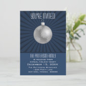 Starburst Stripes Ornament Holiday Party Donkerbla Kaart (Staand voorkant)