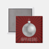 Starburst Stripes Ornament Magnet, Donkerrood Magneet (Voorkant / Achterkant)