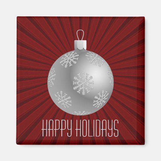 Starburst Stripes Ornament Magnet, Donkerrood Magneet (Voorkant)