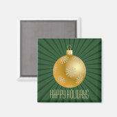 Starburst Stripes Ornament Magnet, Green Magneet (Voorkant / Achterkant)