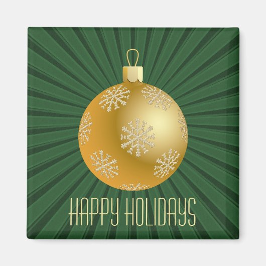 Starburst Stripes Ornament Magnet, Green Magneet (Voorkant)