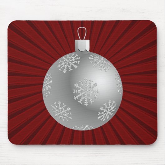 Starburst Stripes Ornament Mousepad, donkerrood Muismat (Voorkant)
