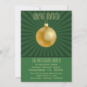 Starburst Stripes Ornament Party, groen en goud Kaart (Voorkant)