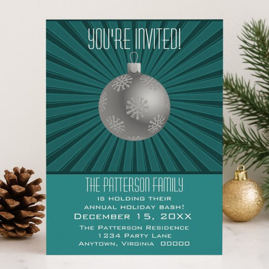 Starburst Stripes Ornament Vakantiefeest, Blauwgro Kaart