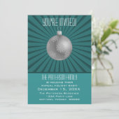 Starburst Stripes Ornament Vakantiefeest, Blauwgro Kaart (Staand voorkant)