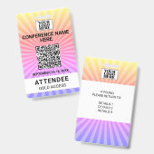 Starburst Sunshine Conference Event Badge (Voor- en achterkant)