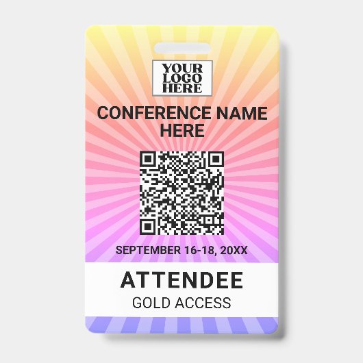 Starburst Sunshine Conference Event Badge (Voorzijde)