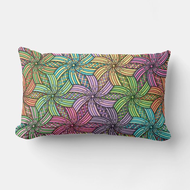 Starburst Swirls patterde Lumbar Pillow Kussen (Voorkant)