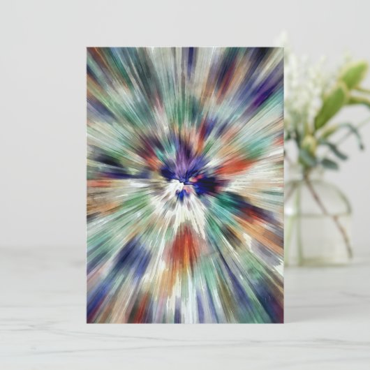 Starburst Tie Dye Feestdagenkaart (Staand voorkant)