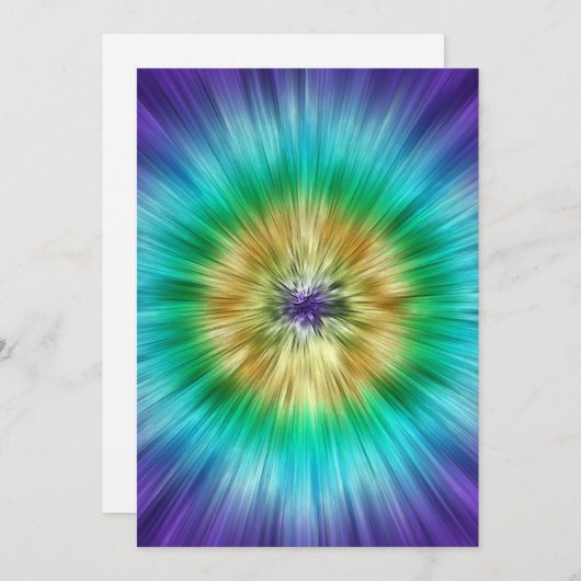 Starburst Tie Dye Feestdagenkaart (Voorkant / Achterkant)