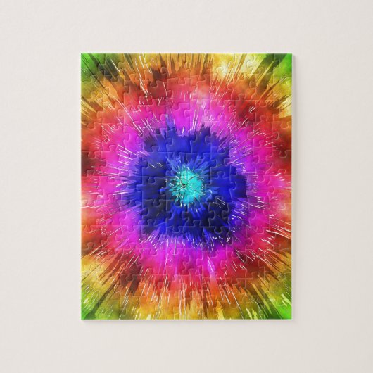 Starburst Tie Dye Waterverf Legpuzzel (Verticaal)