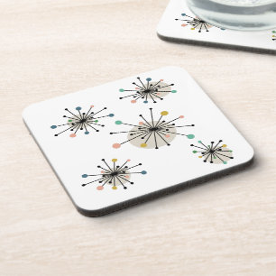 Starburst uit het midden van de eeuw, kleurrijke r bier onderzetter