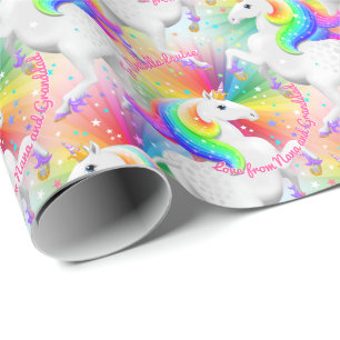 Starburst Unicorn Princess Rainbow Cadeaupapier