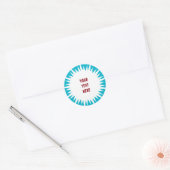 Starburst - wit met aangepaste tekst & achtergrond ronde sticker (Envelop)
